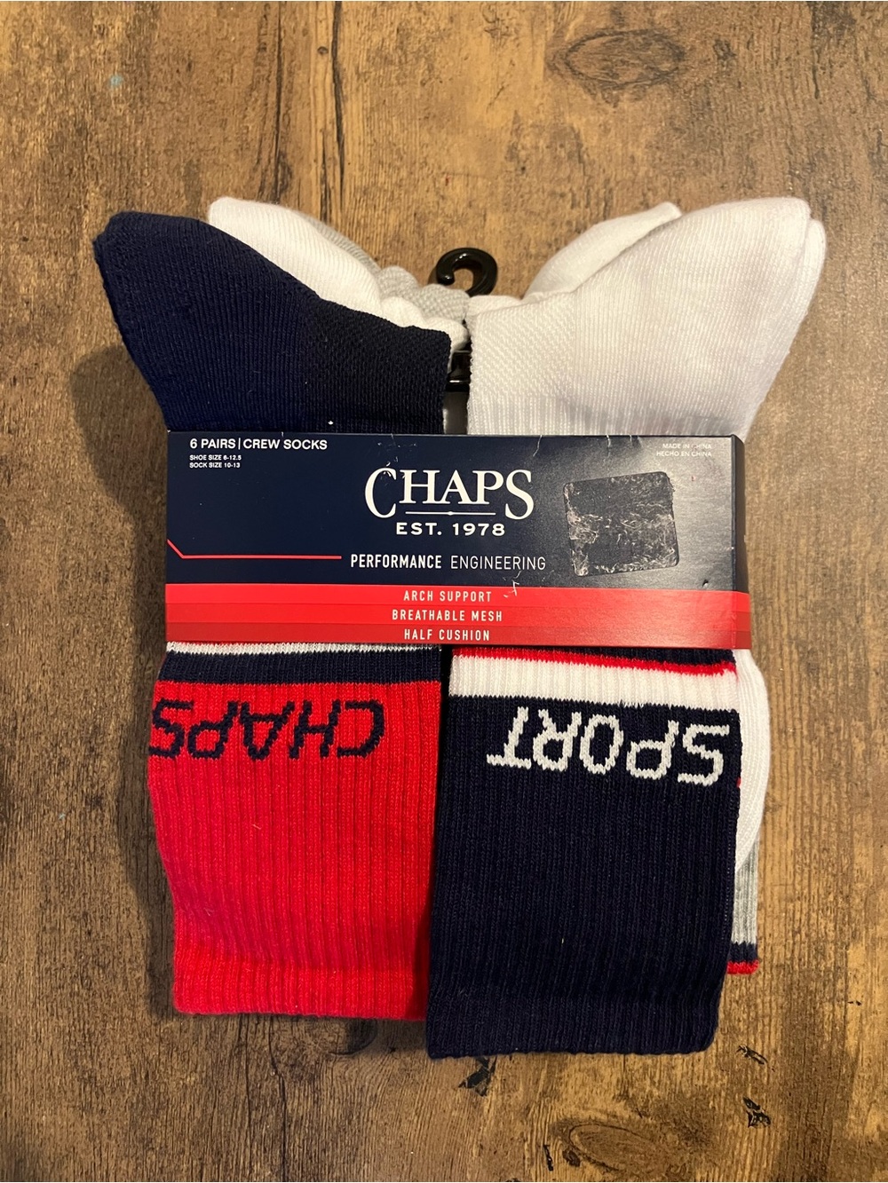 Chaps crew socks 6x